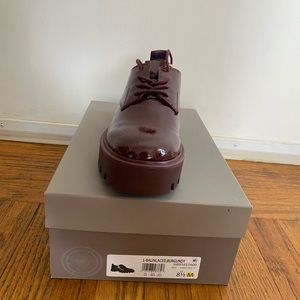 Brand new never worn burgundy lug sole office shoes